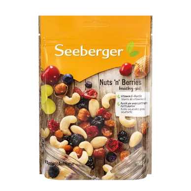 Mélange de fruits secs et graines "Nuts'n berries", SEEBERGER, sachet150g
