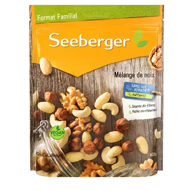 Mélange de noix, amandes, noisettes SEEBERGER - Sachet 400g