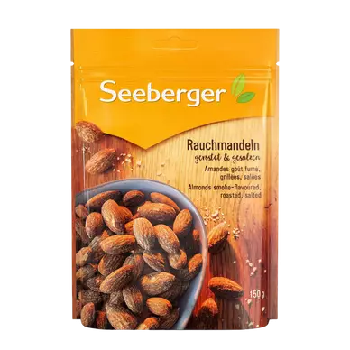 Amandes fumées grillées et salées SEEBERGER, sachet 150g