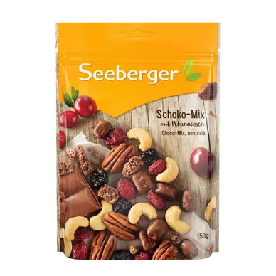 Mélange de fruits secs et graines "Choco mix", SEEBERGER, sachet 150g