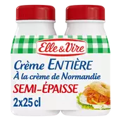 Crème UHT entière semi-épaisse 30% MG ELLE&VIRE - 50 cl