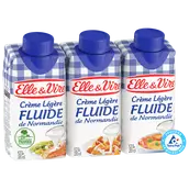 Crème UHT légère fluide 12% MG ELLE&VIRE - 3x20cl