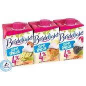 Spécialité laitière à base crème légère fluide UHT, 4%MG, BRIDELIGHT,3X 20CL
