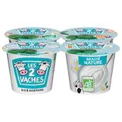 Yaourt brassé nature bio LES 2 VACHES - 4x115g