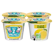 Yaourt brassé citron bio LES 2 VACHES - 4x115g