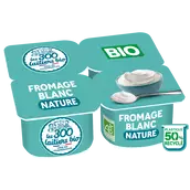 Fromage blanc bio nature LES 300 LAITIERS BIO - 4 pots de 100g
