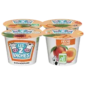 Yaourt brassés aux fruits pêche bio LES 2 VACHES 4x115g