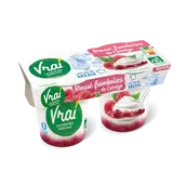 Yaourts au lait de brebis lit de framboise bio VRAI 2x115g