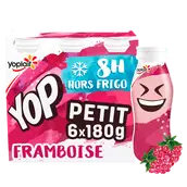 Yaourt à boire aromatisé framboise P'TIT YOP - 6x180g