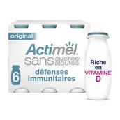 Yaourt à boire nature sans sucres ACTIMEL - 6x100g