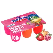 Petits suisse aux fruits fraise framboise abricot DANONINO - 6x100g