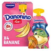 Yaourt à boire banane en gourde DANONINO - 4x70g