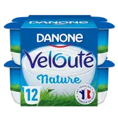 Yaourt brassé nature VELOUTE DANONE - 12x125g