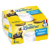 Yaourts au lait entier Nature LA LAITIERE - 4 pots de 125g