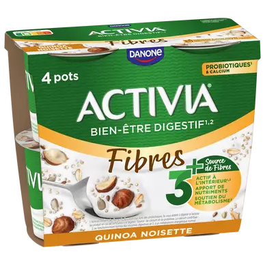 Yaourt céréales bifidus quinoa noisette ACTIVIA - 4x120g