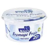 Fromage frais nature au lait pasteurisé MALO, 20%mg, 500g