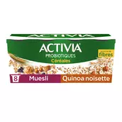 Yaourt céréales muesli quinoa noisette bifidus ACITIVIA 8x120g