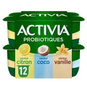 Yaourt citron vanille coco bifidus ACTIVIA - 12x125g