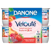 Yaourt brassé aux fruits mixés VELOUTE DANONE - 12x125g