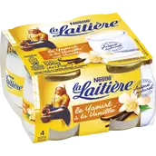 Yaourts au lait entier pot verre arome naturel de Vanille LA LAITIERE- 4 pots de 125g