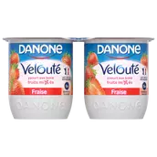 Yaourt brassé aux fruits mixés fraise VELOUTE DANONE - 4x125g