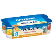 Yaourt brassé aux fruits mixés fraise VELOUTE DANONE - 4x125g