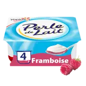 Yaourt sur lit de framboise PERLE DE LAIT - 4x125g