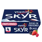 Yaourt Skyr sur lit aux fruits rouges YOPLAIT SKYR - 4x100g