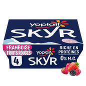 Yaourt Skyr framboise et fruits rouges YOPLAIT SKYR - 4x100g