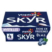Yaourt Skyr sur lit à la myrtille YOPLAIT SKYR - 4x100g