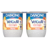 Yaourt brassé aux fruits mixés pêche VELOUTE DANONE - 4x125g