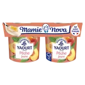 Yaourts Gourmand aux fruits Pêche MAMIE NOVA - 2 pots de 150g