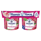 Yaourts Gourmand aux fruits Framboise MAMIE NOVA - 2 pots de 150g
