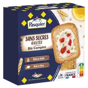 Biscottes Blé complet Sans sucres ajoutés PASQUIER - Paquet de 300g