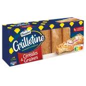 Tartines de pain grillées Céréales et graines Grilletine PASQUIER - Paquet de 255g