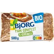 Pain complet BIO 3 céréales BJORG - Paquet de 500g