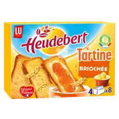 Tartines de pain briochées HEUDEBERT - Paquet de 32 tranches - 320g