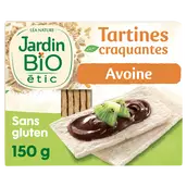 Tartines craquantes à l'avoine et riz bio JARDIN BIO 150g
