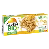 Biscuits petit'dej céréales miel GERBLE BIO - 3x3, 132g