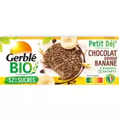 Biscuits petit'dej chocolat banane GERBLE BIO - 3x3, 132g