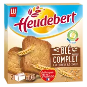 Biscottes Blé complet HEUDEBERT - Paquet de 32 tranches - 280g