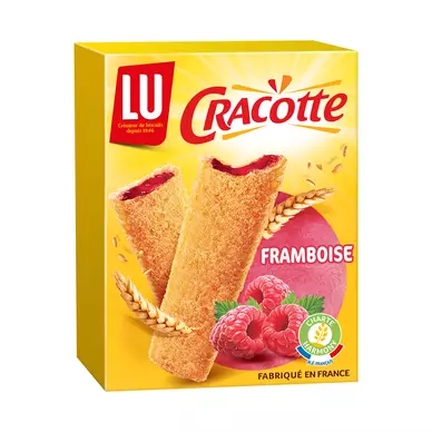 Biscottes fourrées à la framboise CRACOTTE - Paquet de 200g