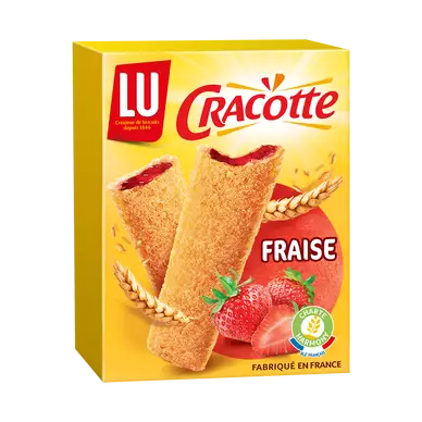 Biscottes fourrées à la fraise CRACOTTE - Paquet de 200g