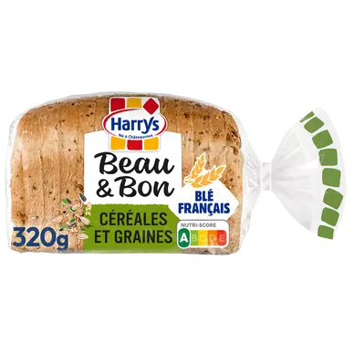 Pain de mie Beau & Bon Céréales et Graines sans additifs HARRYS - 320g
