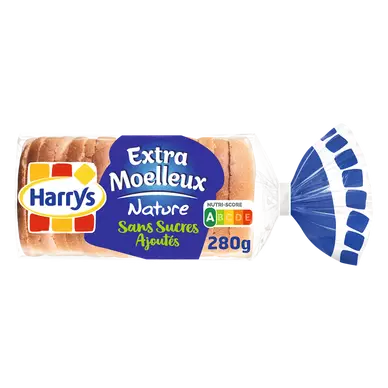 Pain de mie extra moelleux nature sans sucres ajoutés HARRYS, 280g