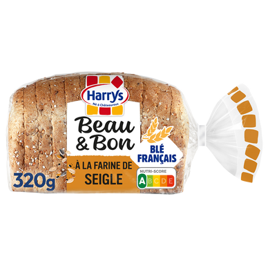 Pain de mie Beau & Bon farine de Seigle tranches épaisses HARRYS - 320g