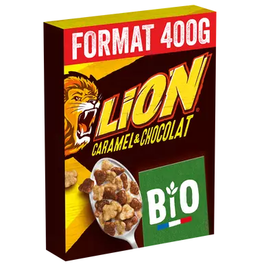 Céréales au caramel et chocolat Bio LION - 400g