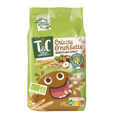 Crispy aux noisettes bio TERRES ET CEREALES 375g