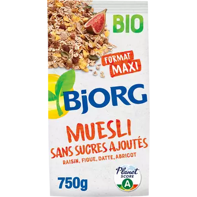 Céréales muesli bio sans sucre ajouté BJORG - 750g