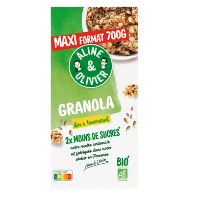 Mélange de flocons d'avoine et graines biologique ALINE & OLIVIER 700g